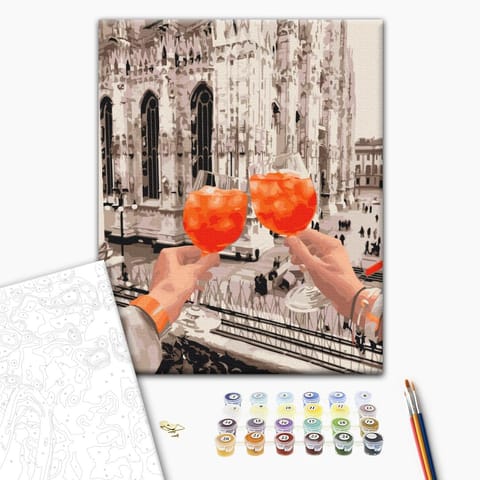 ⁨Obraz do samodzielnego malowania - Toast w Mediolanie (rozmiar 40x50, wykończenie )⁩ w sklepie Wasserman.eu