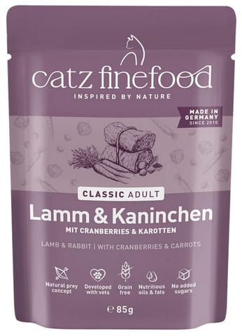 ⁨Catz Finefood Classic Jagnięcina i Królik (N.11) saszetka 85g⁩ w sklepie Wasserman.eu
