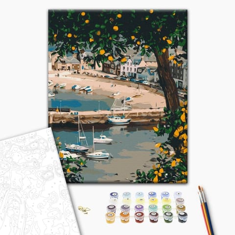 ⁨Obraz do samodzielnego malowania - Malownicza zatoka (rozmiar 40x50, wykończenie )⁩ w sklepie Wasserman.eu