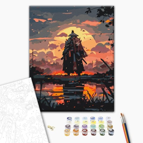 ⁨Obraz do samodzielnego malowania - Misja samuraja (rozmiar 40x50, wykończenie )⁩ w sklepie Wasserman.eu