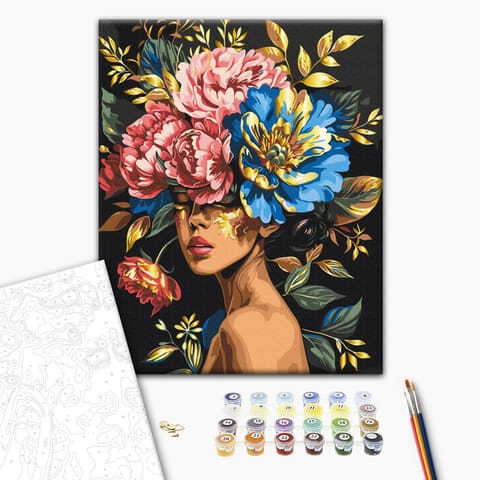 ⁨Obraz do samodzielnego malowania - Kwiatowa harmonia (rozmiar 40x50, wykończenie )⁩ w sklepie Wasserman.eu