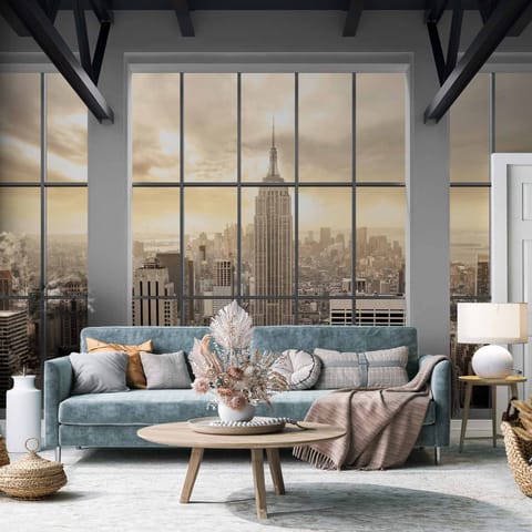 ⁨Fototapeta - Chmury nad Nowym Jorkiem (rozmiar 100x70, wykończenie Standard)⁩ w sklepie Wasserman.eu