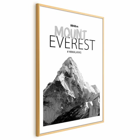⁨Plakat - Mount Everest (rozmiar 21x30, wykończenie Rama złota z marginesem)⁩ w sklepie Wasserman.eu