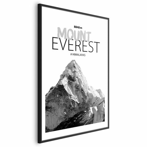 ⁨Plakat - Mount Everest (rozmiar 29.7x42, wykończenie Rama czarna z marginesem)⁩ w sklepie Wasserman.eu