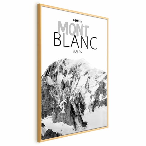 ⁨Plakat - Mont Blanc (rozmiar 60x90, wykończenie Rama złota)⁩ w sklepie Wasserman.eu