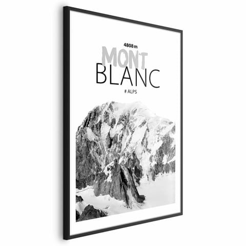 ⁨Plakat - Mont Blanc (rozmiar 40x60, wykończenie Rama czarna z marginesem)⁩ w sklepie Wasserman.eu