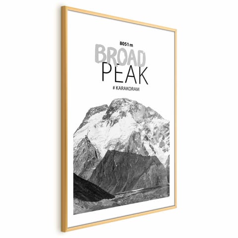 ⁨Plakat - Broad Peak (rozmiar 60x90, wykończenie Rama złota z marginesem)⁩ w sklepie Wasserman.eu