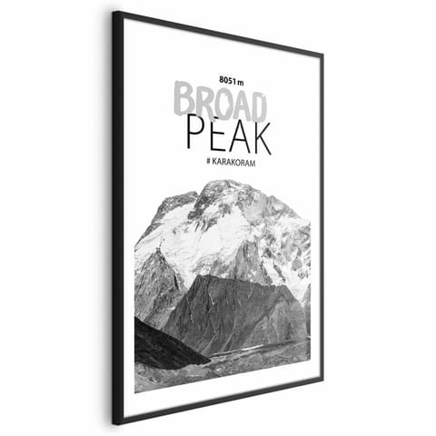 ⁨Plakat - Broad Peak (rozmiar 29.7x42, wykończenie Rama czarna z marginesem)⁩ w sklepie Wasserman.eu