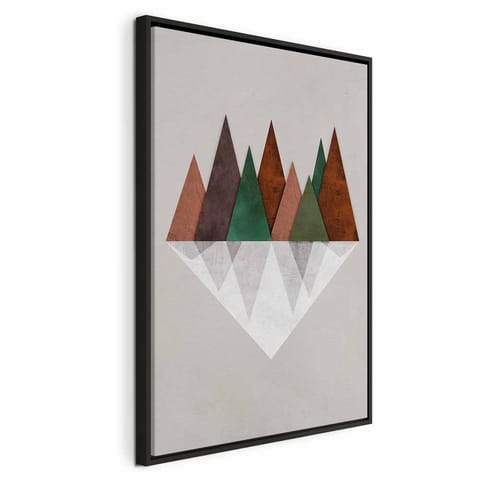 ⁨Obraz - Symetryczna kraina (1-częściowy) pionowy (rozmiar 40x60, wykończenie W ramie drewnianej czarnej)⁩ w sklepie Wasserman.eu