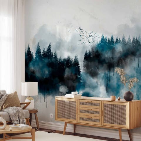 ⁨Self-adhesive wall mural - Painted mountains (size 98x70)⁩ at Wasserman.eu