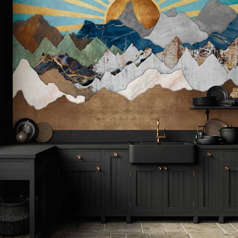 ⁨Fototapeta - Poranek w górach (rozmiar 200x140, wykończenie Wodoodporna)⁩ w sklepie Wasserman.eu