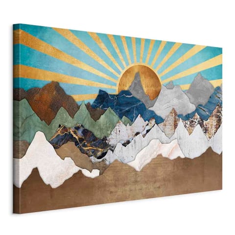 ⁨Obraz - Poranek w górach (1-częściowy) szeroki (rozmiar 30x20, wykończenie Na płótnie włoskim)⁩ w sklepie Wasserman.eu