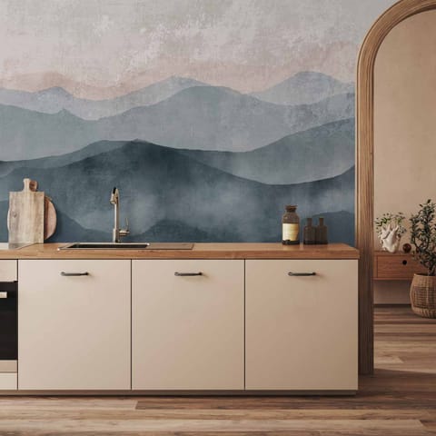 ⁨Fototapeta - Błękitne góry (rozmiar 350x256, wykończenie Wodoodporna)⁩ w sklepie Wasserman.eu