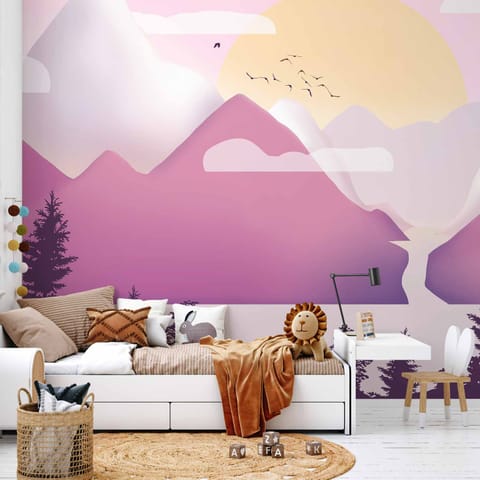 ⁨Fototapeta - Krajobraz o zachodzie - trzeci wariant (rozmiar 200x140, wykończenie Wodoodporna)⁩ w sklepie Wasserman.eu