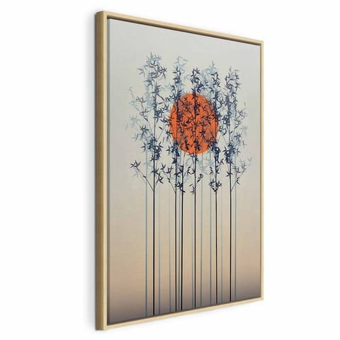 ⁨Obraz - Samotny zmierzch (1-częściowy) pionowy (rozmiar 60x90, wykończenie W ramie drewnianej naturalnej)⁩ w sklepie Wasserman.eu