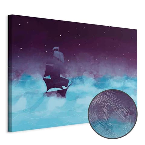 ⁨Obraz - Nocne fale (1-częściowy) szeroki - trzeci wariant (rozmiar 90x60, wykończenie Premium Print)⁩ w sklepie Wasserman.eu