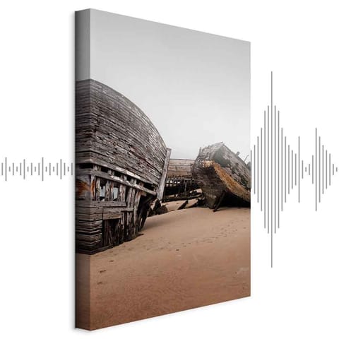 ⁨Obraz - Opuszczone kutry (1-częściowy) pionowy (rozmiar 40x60, wykończenie Akustyczny)⁩ w sklepie Wasserman.eu