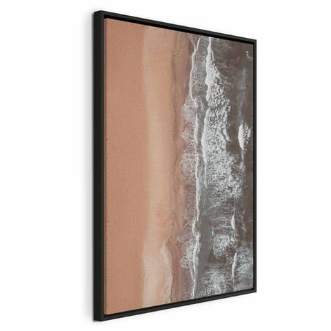 ⁨Obraz - Linia brzegu (1-częściowy) pionowy (rozmiar 60x90, wykończenie W ramie drewnianej czarnej)⁩ w sklepie Wasserman.eu