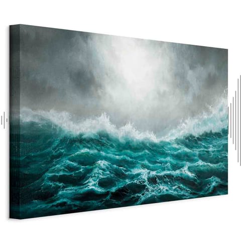 ⁨Obraz - Niespokojny ocean (1-częściowy) szeroki (rozmiar 90x60, wykończenie Akustyczny)⁩ w sklepie Wasserman.eu