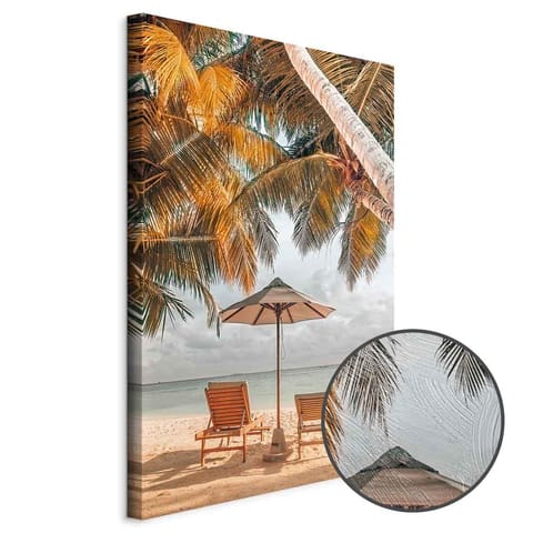 ⁨Obraz - Palmowy parasol (1-częściowy) pionowy (rozmiar 60x90, wykończenie Premium Print)⁩ w sklepie Wasserman.eu