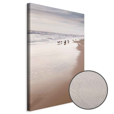 ⁨Obraz - Jesienna plaża (1-częściowy) pionowy (rozmiar 80x120, wykończenie Premium Print)⁩ w sklepie Wasserman.eu