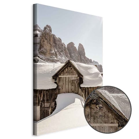 ⁨Obraz - Zima w Dolomitach (1-częściowy) pionowy (rozmiar 40x60, wykończenie Premium Print)⁩ w sklepie Wasserman.eu