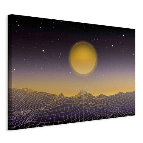 ⁨Obraz - Pejzaż futurystyczny 3 (1-częściowy) szeroki (rozmiar 120x80, wykończenie Na płótnie włoskim)⁩ w sklepie Wasserman.eu