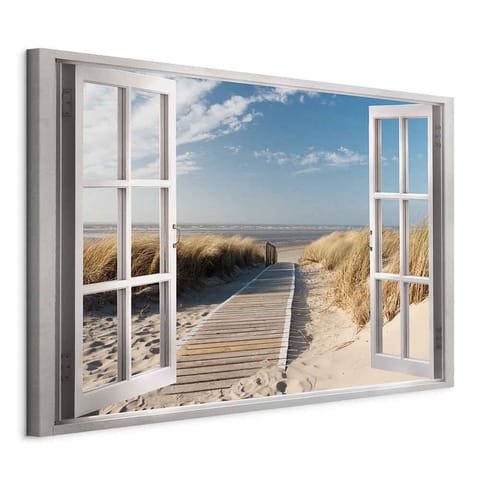⁨Picture - Window: view of the beach (size 90x60)⁩ at Wasserman.eu