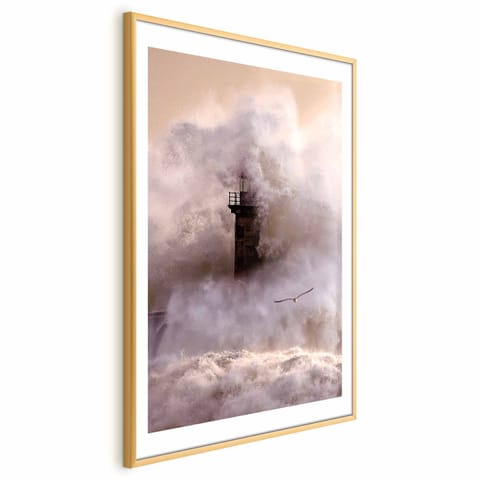 ⁨Plakat - Sztorm (rozmiar 29.7x42, wykończenie Rama złota z marginesem)⁩ w sklepie Wasserman.eu