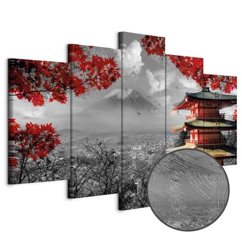 ⁨Obraz - Japońska przygoda (5-częściowy) szeroki (rozmiar 225x112.5, wykończenie Premium Print)⁩ w sklepie Wasserman.eu