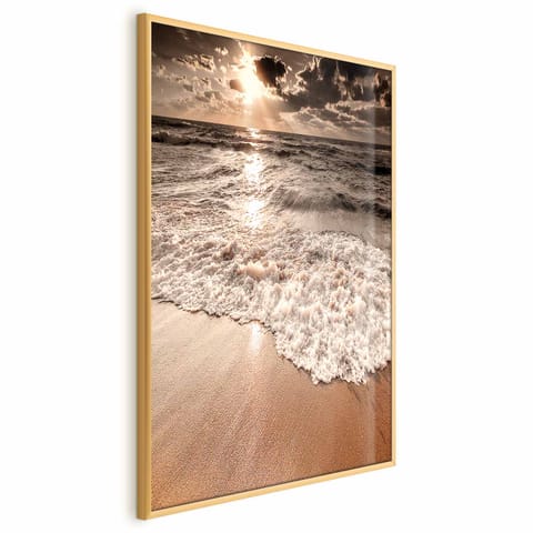 ⁨Plakat - Przestrzeń fal (rozmiar 60x90, wykończenie Rama złota)⁩ w sklepie Wasserman.eu