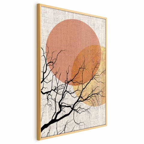 ⁨Plakat - Podwójny księżyc (rozmiar 40x60, wykończenie Rama złota)⁩ w sklepie Wasserman.eu