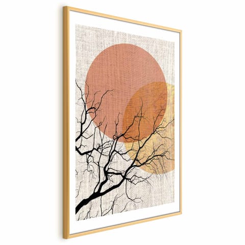 ⁨Plakat - Podwójny księżyc (rozmiar 40x60, wykończenie Rama złota z marginesem)⁩ w sklepie Wasserman.eu