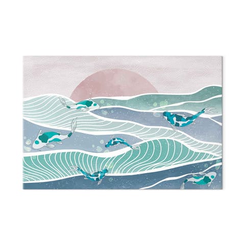 ⁨Obraz - Ryby na falach (rozmiar 30x20, wykończenie Premium Print)⁩ w sklepie Wasserman.eu