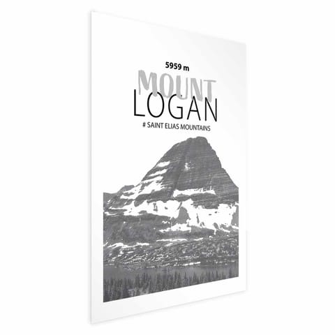 ⁨Plakat - Majestatyczny szczyt górski Mount Logan korona gór pejzaż górski (rozmiar 29.7x42, wykończenie Bez ramy)⁩ w sklepie Wasserman.eu