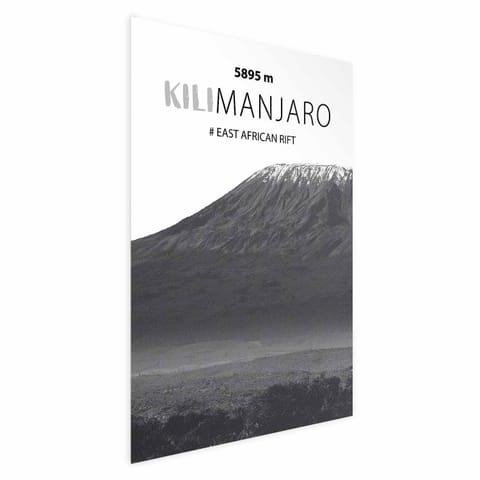 ⁨Plakat - Majestatyczny szczyt górski Kilimanjaro korona gór pejzaż górski (rozmiar 40x60, wykończenie Bez ramy z marginesem)⁩ w sklepie Wasserman.eu