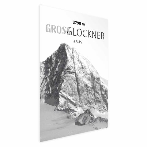 ⁨Plakat - Majestatyczny szczyt górski Glosslockner korona gór pejzaż górski (rozmiar 40x60, wykończenie Bez ramy z marginesem)⁩ w sklepie Wasserman.eu