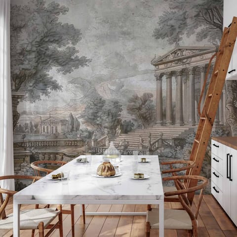 ⁨Fototapeta - Świątynia na wzgórzu - grecka architektura w stonowanej kolorystyce (rozmiar 450x315, wykończenie Wodoodporna)⁩ w sklepie Wasserman.eu