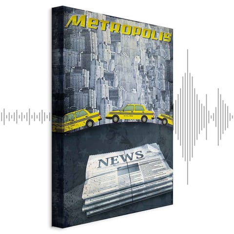 ⁨Obraz - Metropolis (1-częściowy) pionowy (rozmiar 80x120, wykończenie Akustyczny)⁩ w sklepie Wasserman.eu