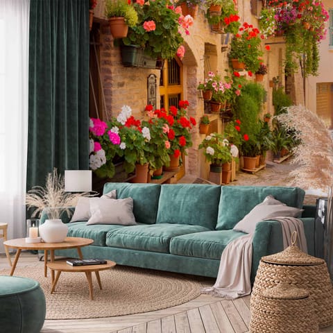 ⁨Wall mural - Street in Spello (Italy) (size 250x175)⁩ at Wasserman.eu