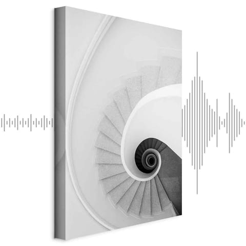 ⁨Obraz - Białe schody (1-częściowy) pionowy (rozmiar 60x90, wykończenie Akustyczny)⁩ w sklepie Wasserman.eu