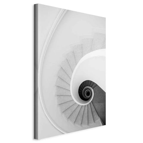 ⁨Picture - White staircase (1-piece) vertical (size 40x60)⁩ at Wasserman.eu