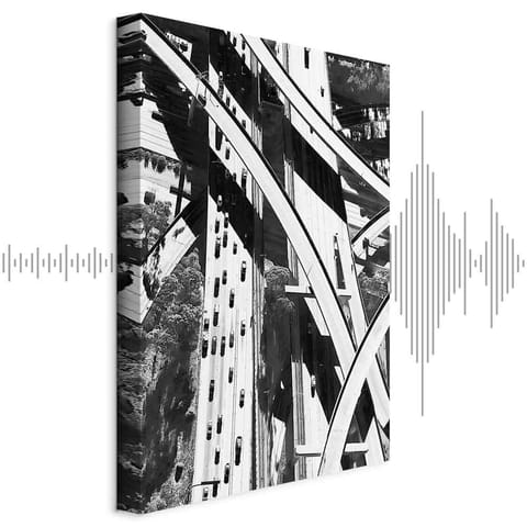 ⁨Obraz - Geometria miasta (1-częściowy) pionowy (rozmiar 60x90, wykończenie Akustyczny)⁩ w sklepie Wasserman.eu