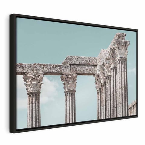 ⁨Obraz - Filary historii (1-częściowy) szeroki (rozmiar 120x80, wykończenie W ramie drewnianej czarnej)⁩ w sklepie Wasserman.eu