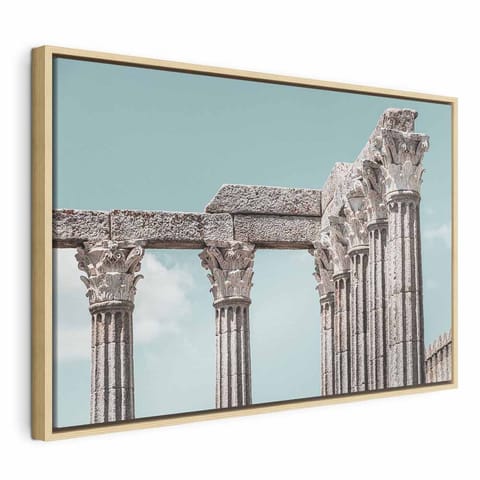 ⁨Obraz - Filary historii (1-częściowy) szeroki (rozmiar 120x80, wykończenie W ramie drewnianej naturalnej)⁩ w sklepie Wasserman.eu