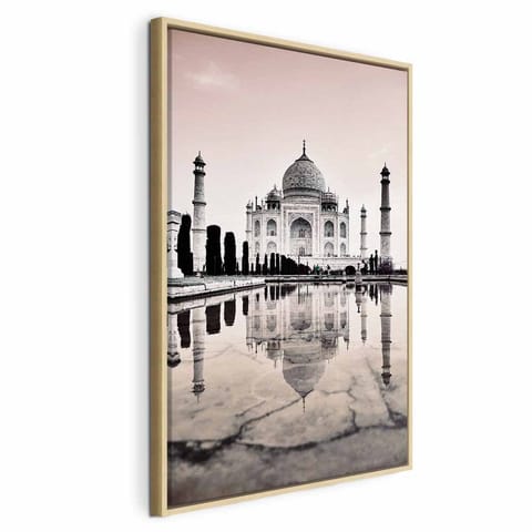 ⁨Obraz - Tadź Mahal (1-częściowy) pionowy (rozmiar 40x60, wykończenie W ramie drewnianej naturalnej)⁩ w sklepie Wasserman.eu