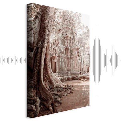 ⁨Obraz - Ruiny Angkor (1-częściowy) pionowy (rozmiar 80x120, wykończenie Akustyczny)⁩ w sklepie Wasserman.eu