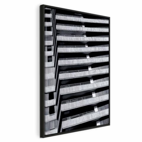 ⁨Obraz - Architektoniczny raster (1-częściowy) pionowy (rozmiar 60x90, wykończenie W ramie drewnianej czarnej)⁩ w sklepie Wasserman.eu