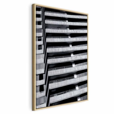 ⁨Obraz - Architektoniczny raster (1-częściowy) pionowy (rozmiar 40x60, wykończenie W ramie drewnianej naturalnej)⁩ w sklepie Wasserman.eu