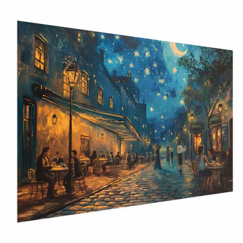 ⁨Plakat - Uliczka Paryża - obraz inspirowany stylem Vincenta van Gogha (rozmiar 30x21, wykończenie Bez ramy)⁩ w sklepie Wasserman.eu